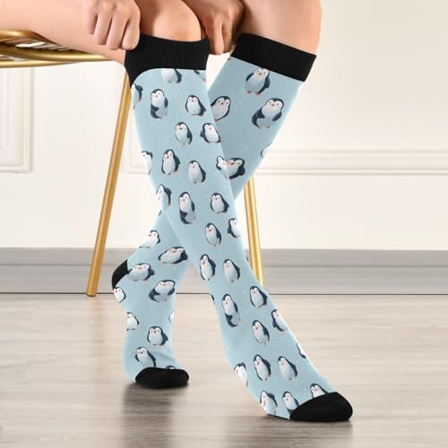 Wusikd Cute Penguin Compression Socks for Women and Men Circulation Long Socks for Athletic Running 1