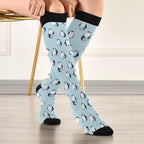 Wusikd Cute Penguin Compression Socks for Women and Men Circulation Long Socks for Athletic Running 1