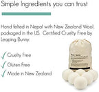 Molly's Suds Wool Dryer Balls | XL, Premium Organic Fabric Softener, Hypoallergenic, Hand-Felted, Reusable, Reduce Drying Time | White, Set of 6
