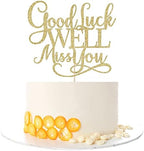 Kaoenla Good Luck We'll Miss You Cake Topper - For Graduation, Job Change, Farewell, Parting, Retirement, Housewarming Party Supplies (gold)