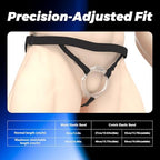 Adjustable Three-Way Anti-Slip Male Chastity Cage Belt - High Elasticity Chastity Device Accessory Elastic Band Chastity Strap with Heart-Shaped Buckle for Sissy Cock Cage BDSM Sex Toy for Men - Black
