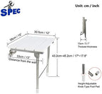 Folding Shower Seat Wall Mounted Bathroom Bathtub Safety Stool Chair, Solid Wood, with Support Legs, Load of 350 lbs, 14.88"(L)*12"(W)*17.12"(H) (WPC)