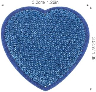 36pcs Heart Embroidered Iron-on Patches Small Fabric Applique for Clothing Repair DIY Craft Decoration