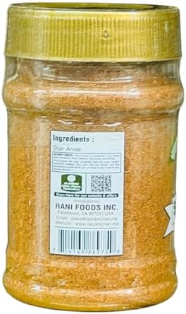 Desi Kitchen Star Anise Ground – 3oz (85g) | (Badiyan/Chakriphool) | 100% Pure & Natural | Premium Quality | Non-GMO | By Rani Foods