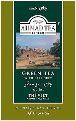 Ahmad Tea Green Tea, Earl Grey Loose Tea, 500 Gram