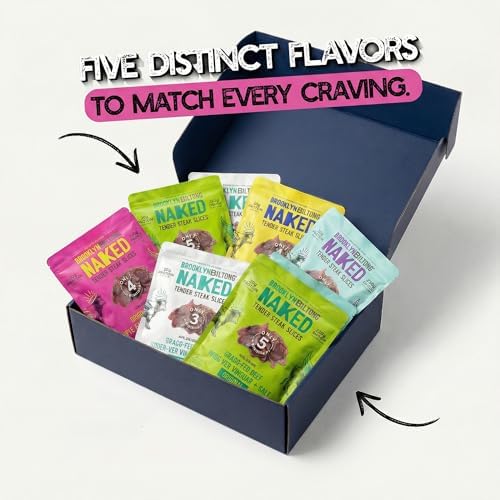 Brooklyn Biltong Beef Jerky Gift for Men (Biltong Gift Box 2 oz, Pack of 8) – Premium Air-Dried Grass-Fed Healthy Beef, High Protein Keto & Gluten-Free Snacks, Whole30 Biltong Box, Made in USA
