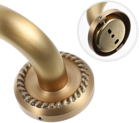 OUNONA Antique Brass Shower Grab Bar for Elderly Non-Slip Bathtub Handrail Wall-Mounted Bathroom Safety Rail for Seniors and Disabled Users