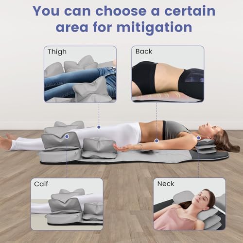 Full Body Massage Mat, 3D Body Stretching and Waist Traction, Back Heating, Airbag Stretching, 3 Modes and 3 Intensities, Portable Foldable Massage Mat for Relaxation and Fatigue Relief