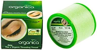 ORGANICA 2 Spool X 300M Organica Organic Cotton Eyebrow Threading Thread - India - Dermaplaning Epilator Tool For Upper Lip Chin Forehead Ibrow Hair Removal