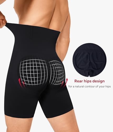 Nebility Shapewear Men Compression Shorts - Slimming Body Shaper Tummy Control Underwear Boxer Briefs