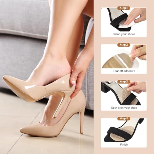 4 Pairs Metatarsal Pads Women, Heel Inserts for Women, Ball of Foot Cushions for Women, High Heel Comfort Pads