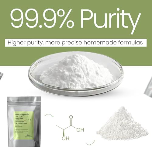 Lactic Acid Powder Lactic Acid Food and Cosmetics Grade DIY Lactic Acid Peel for Skin Moisturizing 8 Ounce (Pack of 1)