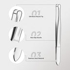 Honoson 3 Pieces Stainless Steel Round Tip Blunt Tip Tweezers Eyebrow Hair Removal Tweezers for Women Makeup Cosmetic Tool Blunt Tips Tool