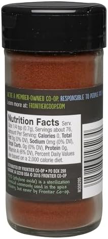 Frontier Co-op Smoked Ground Paprika, All Natural Paprika Powder, Kosher | 1.87 Ounce (Pack of 1)