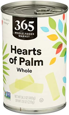 365 by Whole Foods Market, Whole Hearts Of Palm, 14.1 Ounce (Pack of 4)