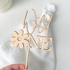 Wild One Flower Cake Topper,Wildflower Birthday Cake Decorations,Wildflower Theme 1st Birthday Decoration for Wildflower First Baby Shower Supplies