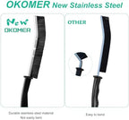 OKOM Multifunctional Stainless Steel Crevice Cleaning Brush - Hard Bristles for Kitchen & Bath Gap Cleaning