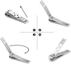 Manicure Pedicure Set Stainless Steel Nail Clippers Personal Nail Clipping Tools Portable Travel Grooming Kit with Snap-shut Case