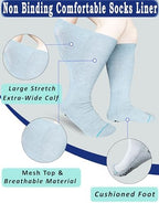 Walking Boot Sock Replacement Extra-Wide Knee High Socks for Foot Brace,Fracture Boot Men & Women 2 Pairs