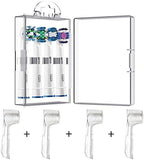 4 Packs Hygienic Protective Cover + 1 Electric Toothbrush Heads Storage Case for Oral B Toothbrush Heads