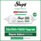 Sleepy Easy Clean White Soap Additive Surface Cleaning Towel, 1200 Sheets
