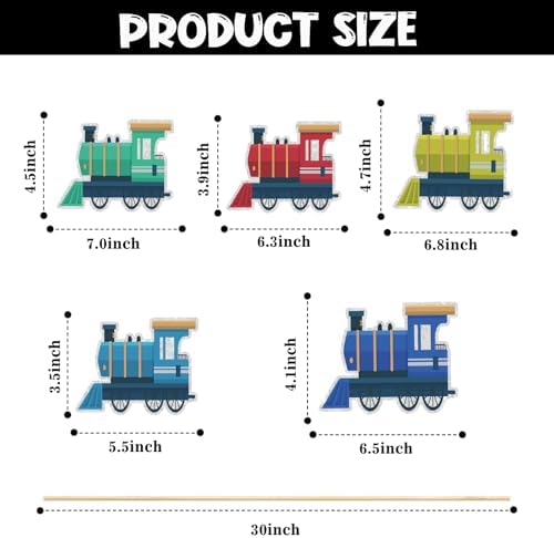 15 Pcs Color Train Table Topper,Train Theme Birthday Table Centerpieces Sticks,Railroad Party Decor,Baby Shower Themed Parties Steam Train Party Supplies.