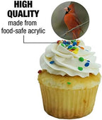 Red Cardinal Bird On Branch Cupcake Picks Toppers Decoration Set of 6
