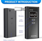 Homealexa Breathalyzer for Alcohol, Portable Alcohol Tester with Digital BAC Display, High Accuracy Sensor, 3-5s Fast Test, Personal Breathalyzer with 10 Mouthpieces for Home Party Use