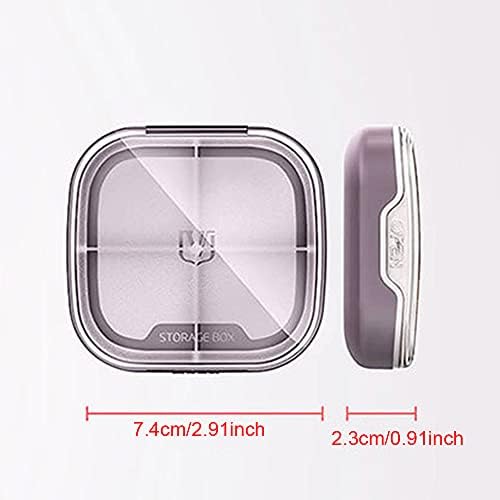 1PC Pill Box, Medicine Organizer for Purse, Daily Vitamin Case 4 Days for Travel, PC+PP Cute Weekly Supplement Capsule Small Container for Pocket, Portable Gummies Holder，Grass Green