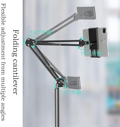 McbeAn Foldable Floor Book Holder, Book Stand for Bedsid, with Universal Wheel Design and Storage Tray, Flexible Angle Adjustment, for Mobile, IPad Cookbooks, Textbooks, Magazines