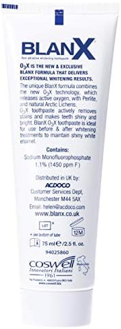 BlanX Pro Shine Whitening O3X Oxygen Power Non-Abrasive Peroxide Free Toothpaste - 75ml (Pack of 3)