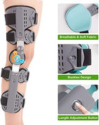 Hinged Knee Brace ROM Post Op Knee Immobilizer Adjustable Knee Immobilizer Support with Side Leg Stabilizers for Men and Women for Meniscus Tear, Arthritis, ACL, PCL, Osteoarthritis, Orthopedic Rehab
