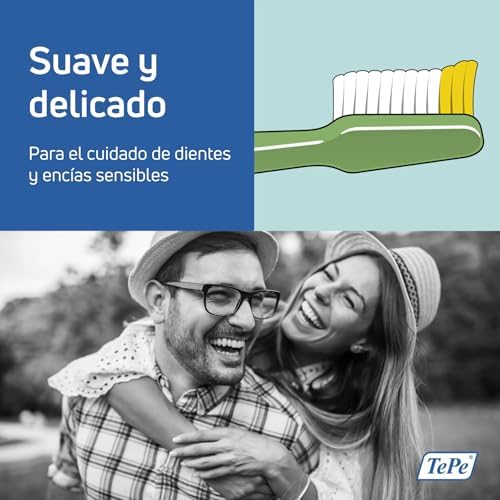 TePe Nova X-Soft Toothbrush for Adults with Tapered Head, Angled Neck, and Thumb Grip, Pack of 1