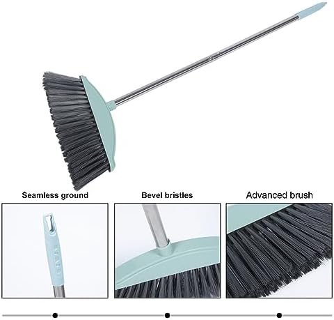 Beaupretty Heavy Duty Broom Outdoor Indoor Brooms Floor Cleaning Stainless Steel Long Handle Angle Broom for Sweeping Patio Garage Outside Deck Porch Yard Home Warehouse