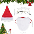 choyaxo Santa Costume Accessory Including Christmas Hat Face Mask glasses for Men Women Christmas Cosplay Dress up