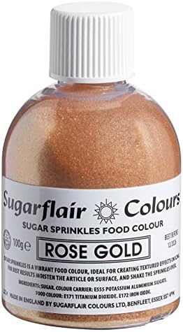 Rose Gold Sugar Shaker - Sugarflair Sugar Sprinkles Food Colour