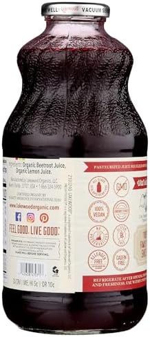 Lakewood Organic Beet Juice, 32 Fl Oz (Pack of 1) Package May Vary