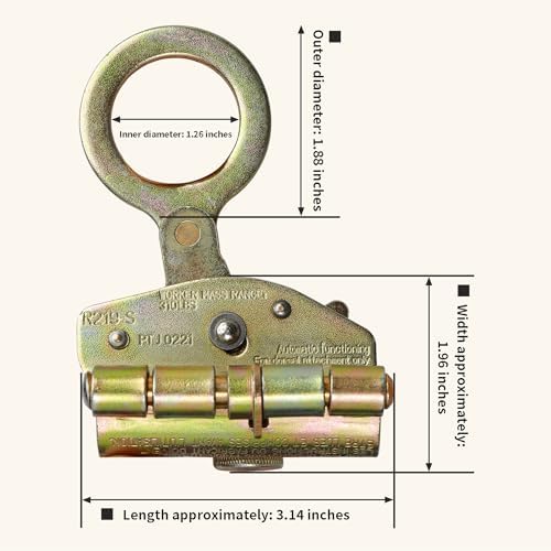 Rope Grab Fall Protection-Auto Locking Rope Grabs Fall Arrester,Used with 5/8” Lifeline Rope for Construction,Climbing, Fall-Protection Comply,Aerial Work
