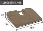 DMI Gradual Slope Seat Cushion for Coccyx, Sciatica and Tailbone Pain Used With Dining Room Chairs, Desk Chairs, Car Seats or Wheelchair Cushions, Machine Washable-Cover, 15 Inch, Camel