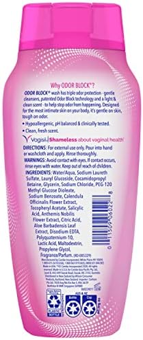 Vagisil Feminine Wash for Intimate Area Hygiene, Odor Block, Gynecologist Tested, Hypoallergenic, 12 oz, (Pack of 2)