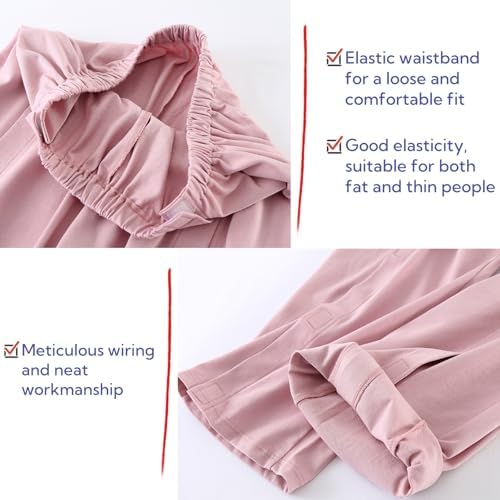 Long-Sleeved Pajamas,Tear Away Bedridden Clothes,Suitable for Postoperative Care,Pink