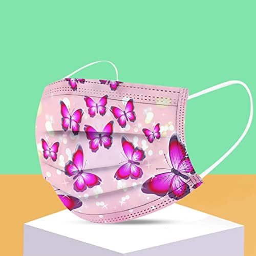 50 Pack Adults Spring Disposable Face_Masks with Floral Printed Designs 3-Ply Breathable_Mask with Nose Wire for Outdoor