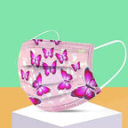 50 Pack Adults Spring Disposable Face_Masks with Floral Printed Designs 3-Ply Breathable_Mask with Nose Wire for Outdoor