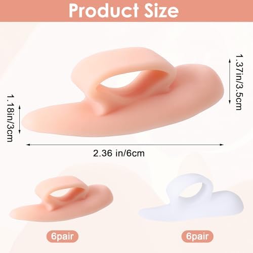 12 Pairs One Loop Design Hammertoe Support Pads Gel Hammer Toe Crest Cushions Gel Toe Straighteners Corrector for Overlapping Clubbed Alignment Curled Crooked Claw Toes Pain Relief Women Men