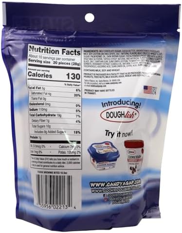 Bulk Fudge Brownie Cookie Dough Bites, Milk Chocolate Covered Candy, Resealable Share Size Bag, 10.5 Ounces (Pack of 2)