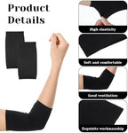 2 Pairs Tattoo Cover up Sleeve, 7.1 X 3.5 Inch Forearm Concealer Support, Tattoo Aftercare UV Protection Over sleeve Fashion Sleeves for Women Men(Black)