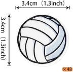 48 Pack Edible Sports Ball Cupcake Toppers - Volleyball Game Player Picks for Kids Birthday Party Decorations