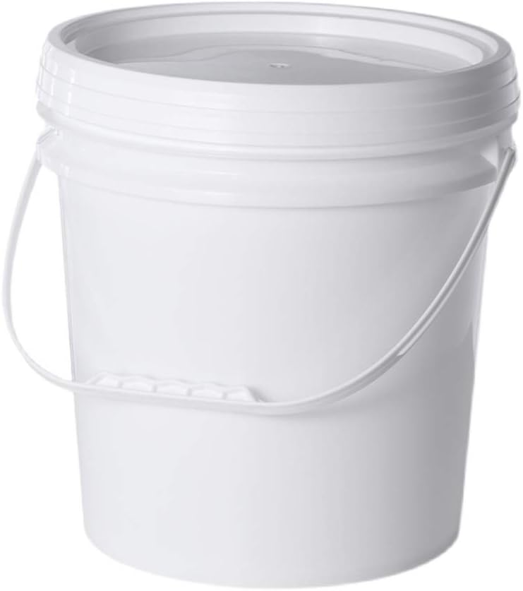 Food Grade Plastic Hand Bucket, Round Storage Bucket, Household Ice Cream Storage Tank with Lid, Household Thickened Bucket, Material Bucket,White,2L