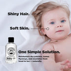 Coconut Essentials BABY OIL - Liquid Coconut oil (MCT) - No Mineral oil - Unscented Moisturizer - Infant & Newborn - Massage, Scalp Sensitive Skin, Eczema & Dry Skin Relief - Fragrance Free (6oz)