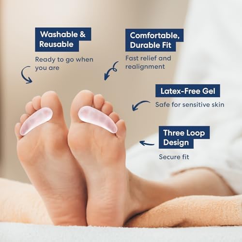 Dr. Frederick's Original Hammer Toe Corrector Gels - 2 Pairs - All-Day Relief for Crooked & Overlapping Toes - Firm Cushioning - Symptomatic Support for Toe Alignment - Clear - 3 Loop Design